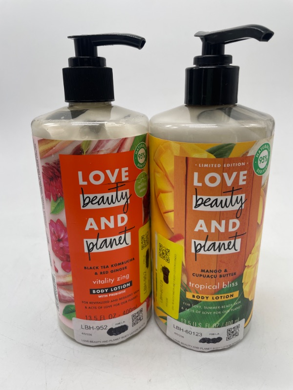 Photo 1 of Love And Beauty And Planet 2 Pack Body Lotion Mango & Cupuacu Butter & Black Tea And Red Ginger