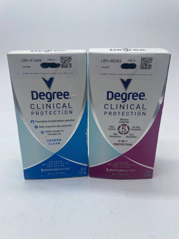 Photo 1 of 2 pack Degree Clinical Protection Anti-Perspirant Shower Clean & 5-In-1 Protection