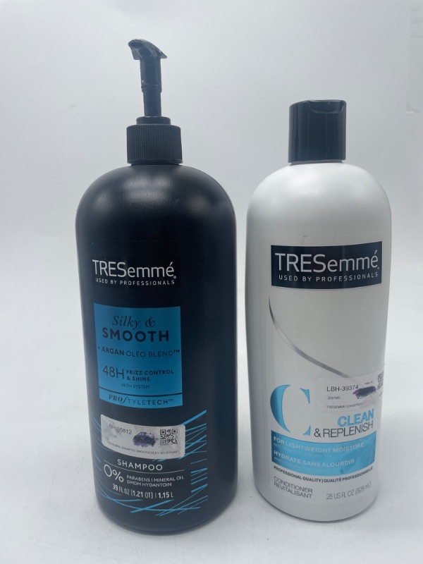 Photo 1 of Tresemme Conditioner Purify & Replenish 28 Ounce& 39 FL OZ Silky and Smooth Argan Oleo Blend Shampoo 