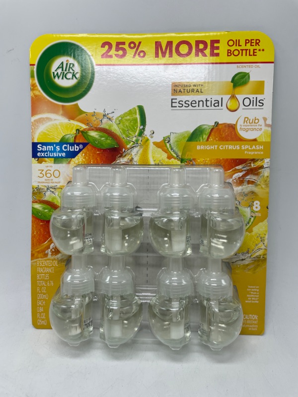 Photo 2 of Air Wick Bright Citrus Splash Essential Scented Oils, 8 Refill Bottles