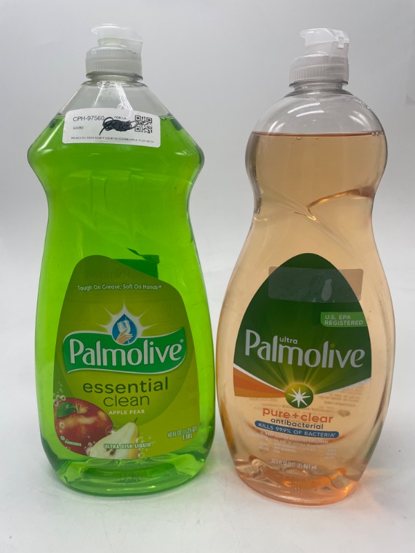 Photo 1 of 2 PACK Palmolive Ultra Pure Clear Antibacterial Liquid Dish Soap 32.5 Ounces& Essential Clean 40 OZ 