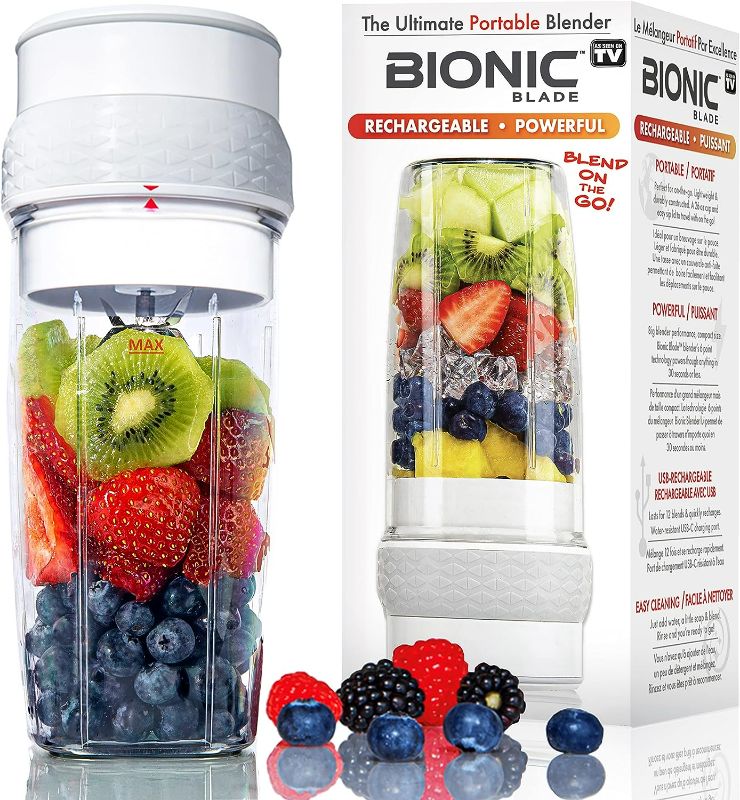 Photo 1 of Bionic Blade Personal-Sized Blender 26 oz., BPA-Free, Cordless, Rechargeable 18,000 RPM Portable Blender for Shakes and Smoothies Mini Blender Portable 8.6" Tall, Seen On TV

