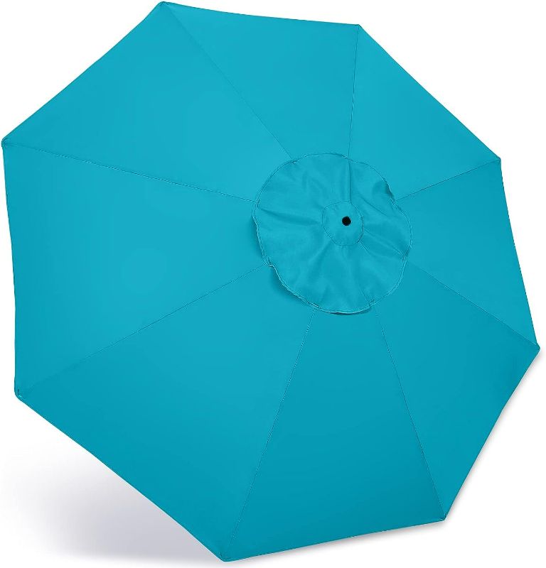 Photo 1 of ABCCANOPY 10ft Outdoor Umbrella Replacement Top Suit 8 Ribs (Turquoise)
