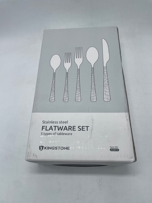 Photo 4 of KINGSTONE Silverware Set, 30-Piece Flatware Set for 6, 18/10 Stainless Steel Premium Cutlery with Unique Ripple Handles Mirror Polished - Dishwasher Safe