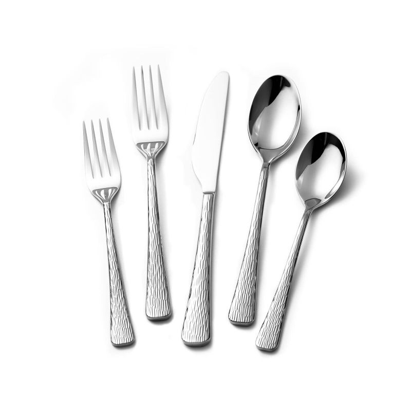 Photo 1 of KINGSTONE Silverware Set, 30-Piece Flatware Set for 6, 18/10 Stainless Steel Premium Cutlery with Unique Ripple Handles Mirror Polished - Dishwasher Safe