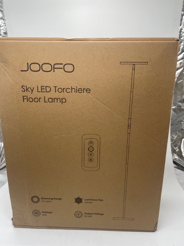 Photo 3 of JOOFO Floor Lamp,30W/2400LM Sky LED Modern Torchiere 3 Color Temperatures Super Bright-Tall Standing Pole Light with Remote & Touch Control for Living Room,Bed Room,Office (Black)

