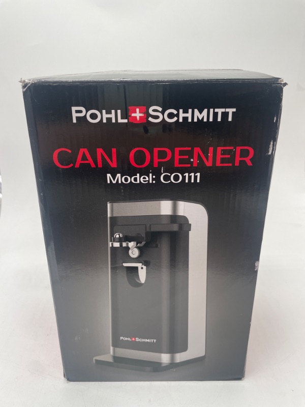 Photo 3 of POHL SCHMITT Electric Can Opener, Knife Sharpener and Bottle Opener, Easy Push Down Lever, Black
