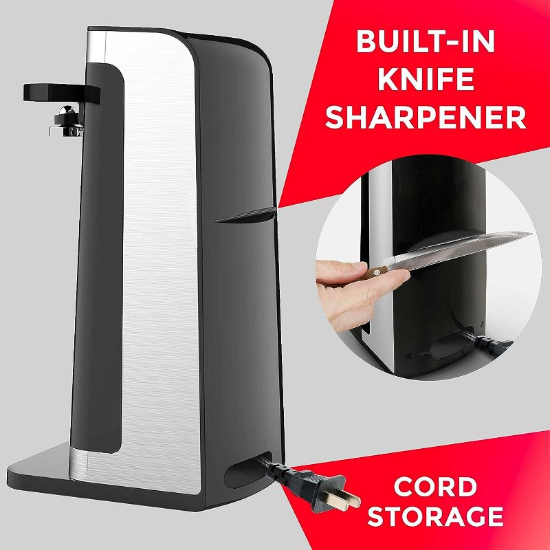 Photo 1 of POHL SCHMITT Electric Can Opener, Knife Sharpener and Bottle Opener, Easy Push Down Lever, Black
