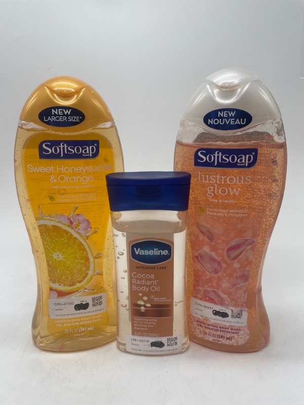 Photo 1 of 2 Pack Softsoap Body Wash  20 Fl Oz & Vaseline coa coa radiant body oil 6.8 fl oz