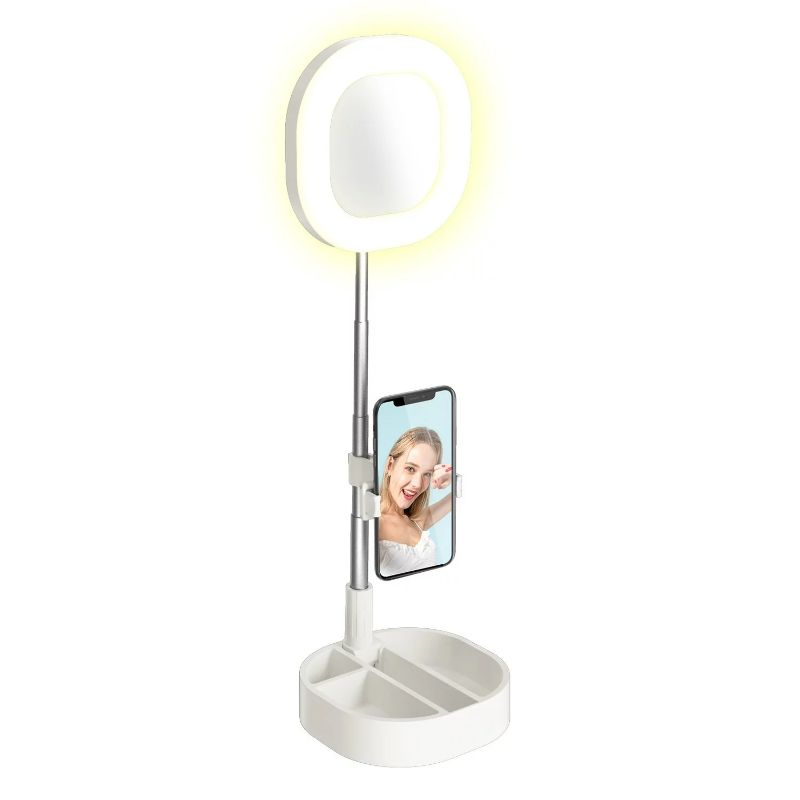 Photo 1 of Gabba Goods Mirror Selfie Ring Light for Girls 3 Modes, Universal Phone Holder Extends to 22.5in, Foldable
