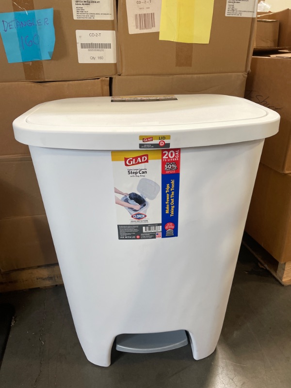 Photo 2 of Glad Kitchen Trash Can 20 Gallon | Large Plastic Waste Bin With Odor Protection Of Lid | Hands Free With Step On Foot Pedal And Garbage Bag Rings
