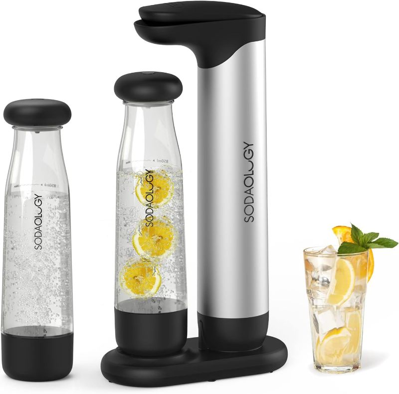 Photo 1 of Sodaology Sparkling Water Maker with Two 1L BPA-Free Reusable Carbonating Bottles (CO2 Cylinder Not Included)
