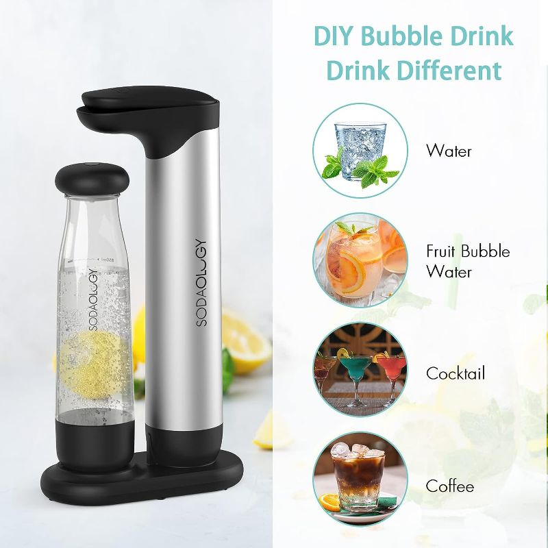 Photo 2 of Sodaology Sparkling Water Maker with Two 1L BPA-Free Reusable Carbonating Bottles (CO2 Cylinder Not Included)
