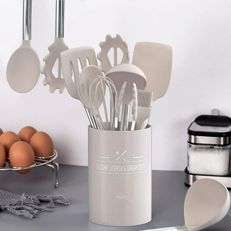 Photo 1 of Cooking Utensils Set,25 Piece Non-Stick Silicone, Heat Resistant 446°F Kitchen Cookware Utensil Set with Holder(Non Toxic)
