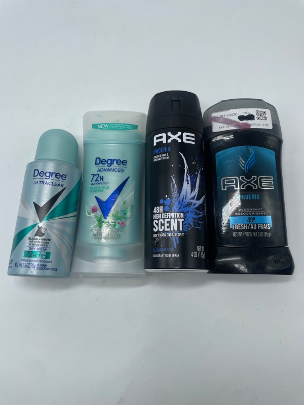 Photo 1 of Miscellaneous Men Axe Deodorant And Spray & Women's Degree Antiperspirant 