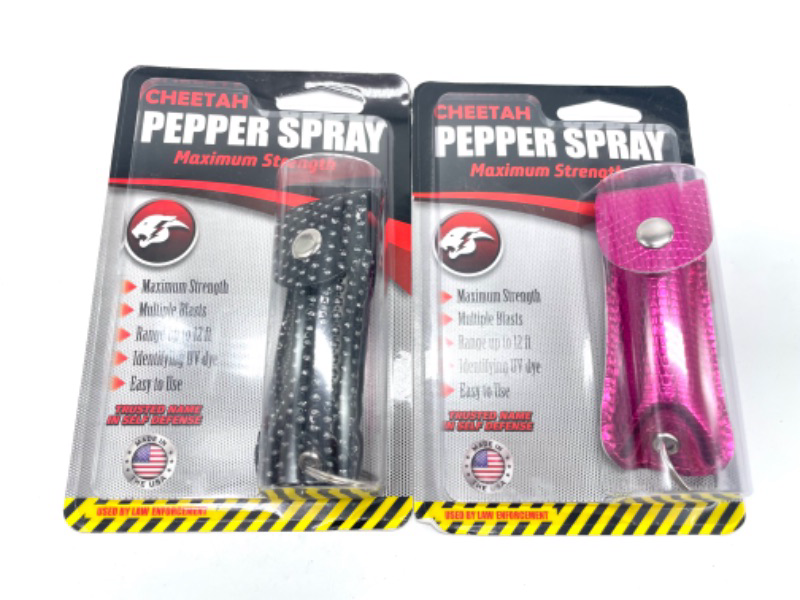 Photo 1 of 2 Pack Cheetah Pepper Spray for Women Self Defense Keychains