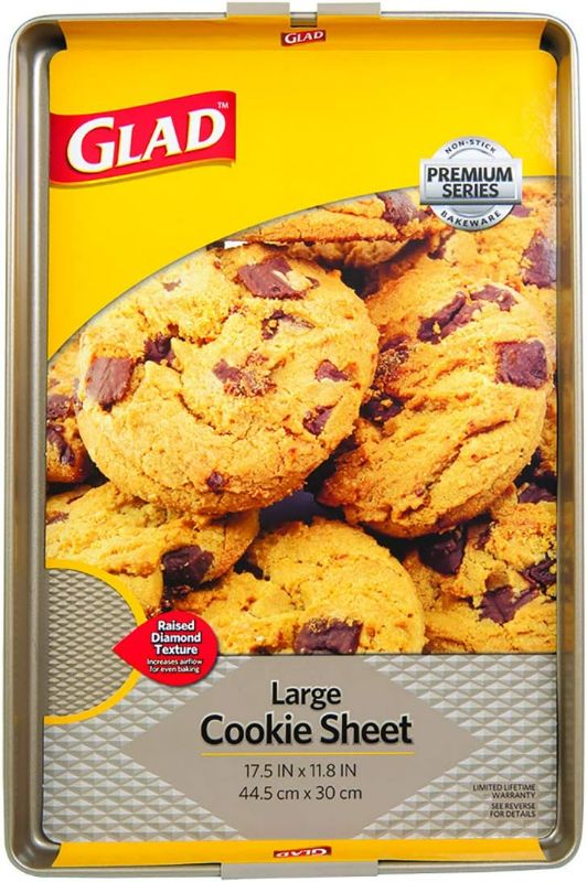 Photo 1 of Glad Premium Nonstick Cookie Sheet – Heavy Duty Baking Pan with Raised Diamond Texture, Large
