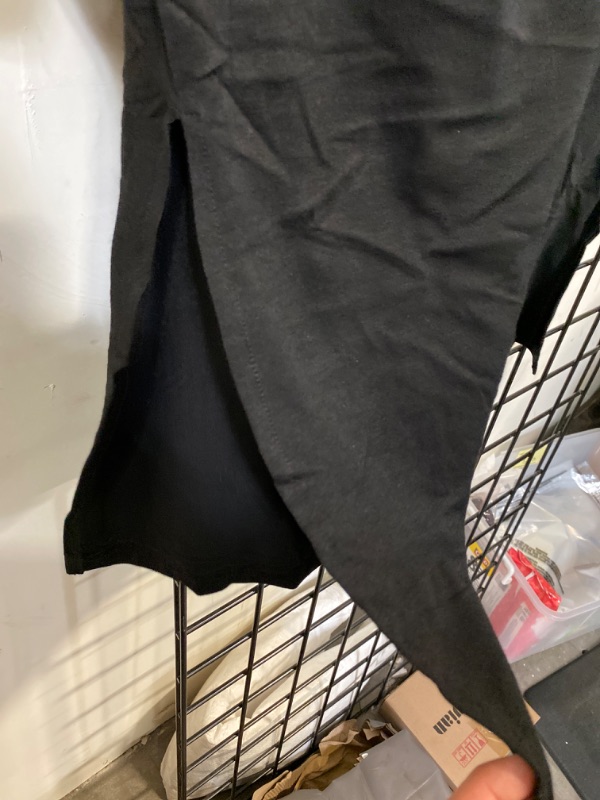 Photo 2 of Remidoo Women's Asymmetrical Hem Short Sleeve Letter Print T Shirt Side Slit Tees (XL)