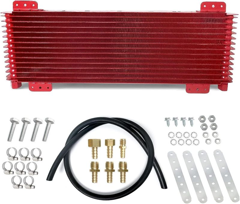 Photo 1 of Low Pressure Drop Trans Cooler  Transmission Oil Cooler Kit Compatible with Heavy Duty Max including Mounting Hardware, Towing Applications and Advanced Cooling Protection
