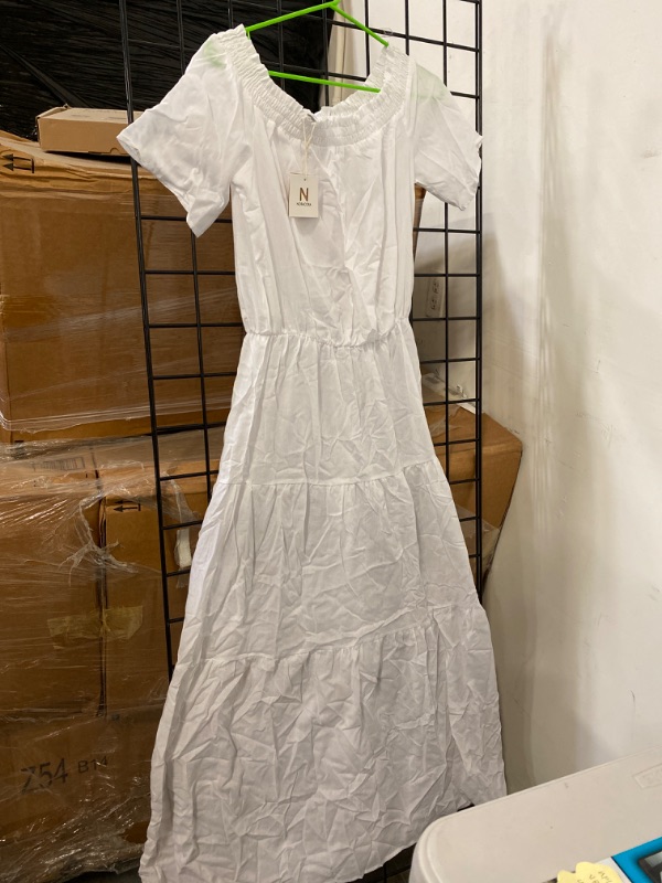 Photo 2 of White Maxi WHites Dress Off Shoulder (S) NEW 