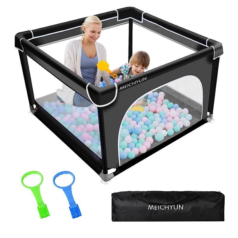 Photo 1 of Baby Playpen,Playpen for Babies and Toddlers,Baby Play Yards Indoor,Safety Play Yard for Babies with Soft Breathable Mesh (36x36") 