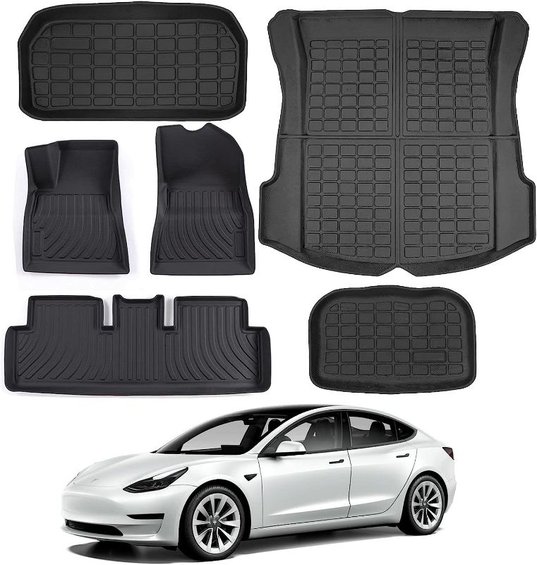 Photo 1 of KIKIMO Tesla Floor Mats,Tesla Accessories,All Weather Floor Mat Front Rear Cargo Liner Mat, Waterproof Anti-Slip Floor Mat Custom Fit for Tesla,Heavy Duty Floor Mats NEW
