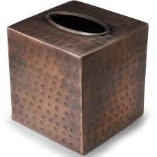 Photo 1 of Ms Coopoer Hammered Tissue Box NEW 