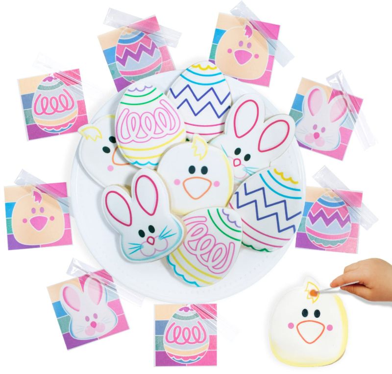 Photo 1 of Easter Gifts, Paint Your Own Easter Cookie Kits with Edible Paint Pallets and Paint Brushes, DecoCookies BEST BY AUG/2022