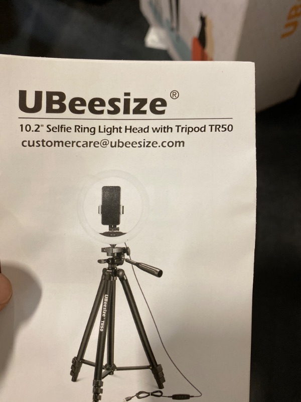 Photo 2 of UBeesize 10.2 inch Ring Light Selfie Ring Light with 50" Extendable Tripod Stand & Phone Holder for Live Stream/Makeup/YouTube Video
