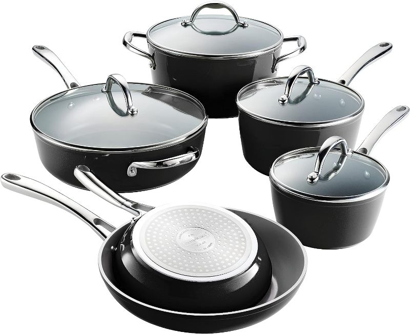 Photo 1 of 10 Pc Cold-Forged Induction Ceramic Cookware Set NEW