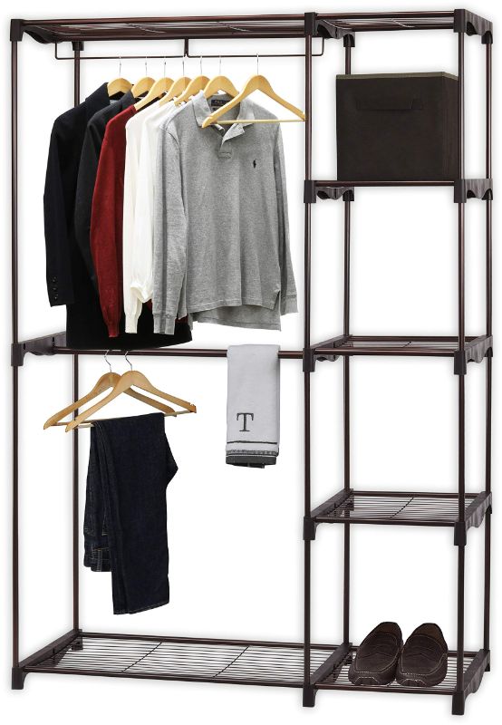 Photo 1 of SimpleHouseware Freestanding Clothes Garment Organizer Closet, Bronze 45 x 68 inches Chrome NEW 