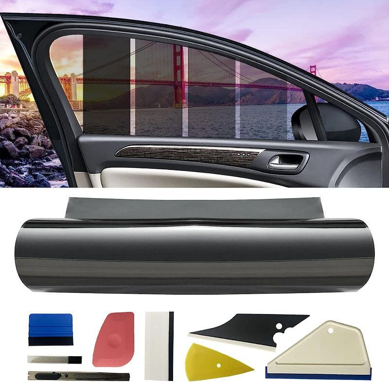 Photo 1 of 20" x100FT Car Window Tint Film Roll 15% Shade & 8 x Window Tint Tools Kit Scraper Squeegee,Universal Heat Shield Car Window Film, Car Window Privacy Film
