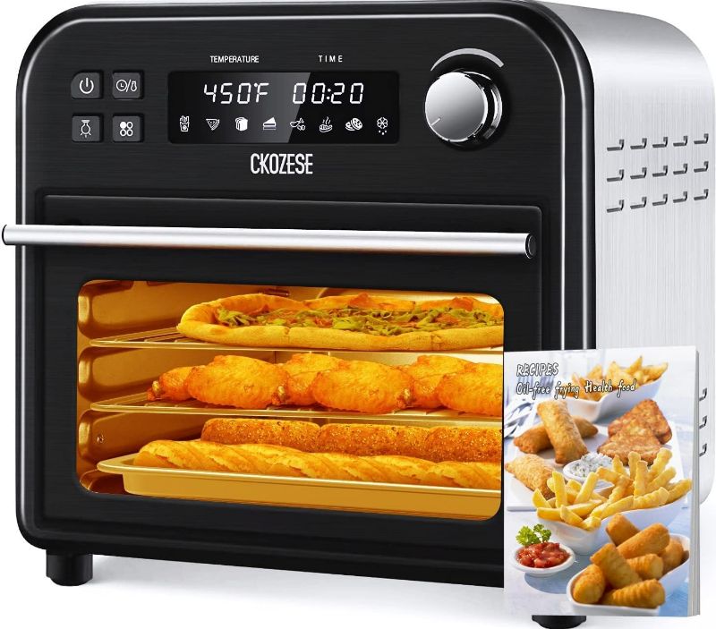Photo 1 of CKOZESE 8-In-1 Smart Toaster Oven Air Fryer Combo, 6-Slice Compact Toaster Ovens Countertop-6 Rapid Quartz Heaters, Air Fry, Grill, Roast, Dehydrate, Broil, Bake, 450? Max, Touch Screen
