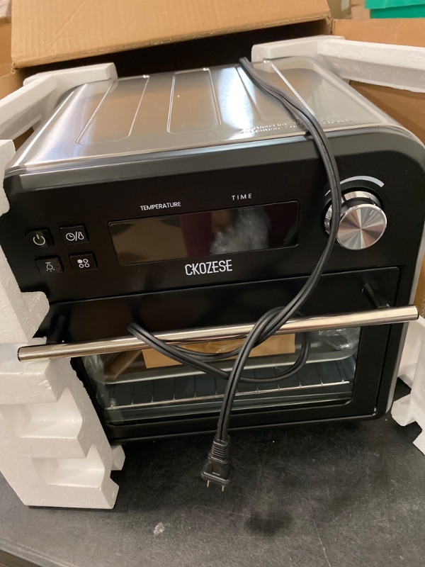 Photo 2 of CKOZESE 8-In-1 Smart Toaster Oven Air Fryer Combo, 6-Slice Compact Toaster Ovens Countertop-6 Rapid Quartz Heaters, Air Fry, Grill, Roast, Dehydrate, Broil, Bake, 450? Max, Touch Screen
