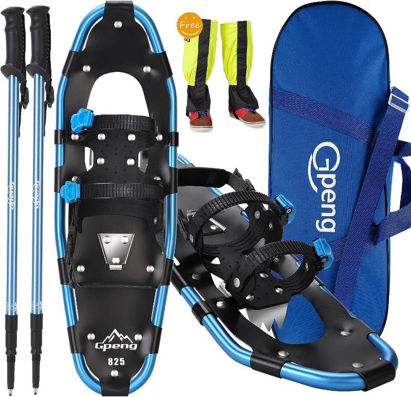 Photo 1 of Gpeng Snowshoes for Men Women Youth Kids, Lightweight Aluminum Alloy All Terrain Snow Shoes with Adjustable Ratchet Bindings with Carrying Tote