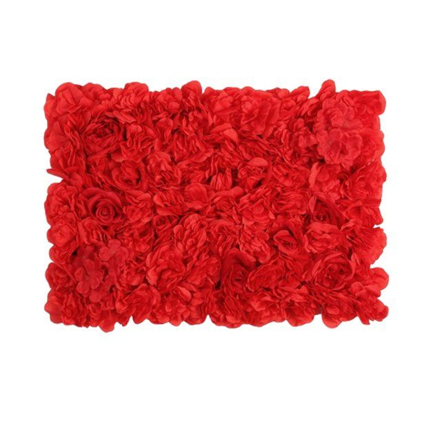 Photo 1 of Muellery Artificial Flower Wall Panel 23.6x15.7in(60x40cm) Home Office Decor Red TP1A114284
