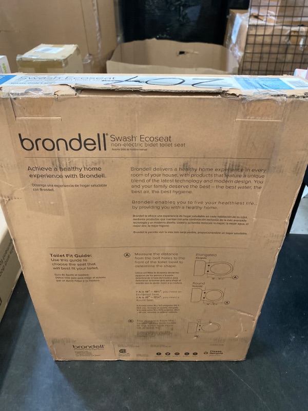 Photo 3 of Brondell Swash Ecoseat Non-Electric Bidet Toilet Seat, Fits Elongated Toilets, White - Dual Nozzle System, Ambient Water Temperature - Bidet with Easy Installation S101 Elongated
