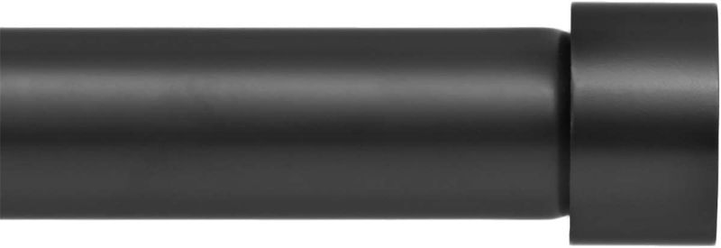 Photo 1 of Ivilon Drapery Window Curtain Rod - End Cap Style Design 1 Inch Pole. 72 to 144 Inch Color Black
