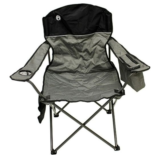 Photo 1 of Coleman Portable Camping Chair with 4-Can Cooler, Fully Cushioned Seat and Back with Side Pocket and Cup Holder, Carry Bag Included, Collapsible Chair for Camping, Tailgates, Beach, and Sports
