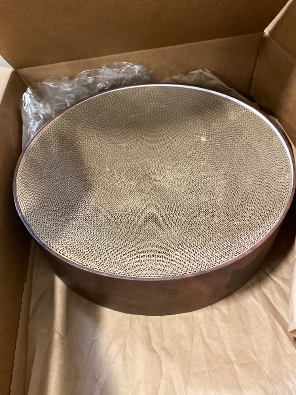 Photo 2 of Necoichi Cozy Cat Scratcher Bowl, 100% Recycled Paper, Chemical-Free Materials (Bowl (Dark Cherry), XL) Bowl (Dark Cherry) XL