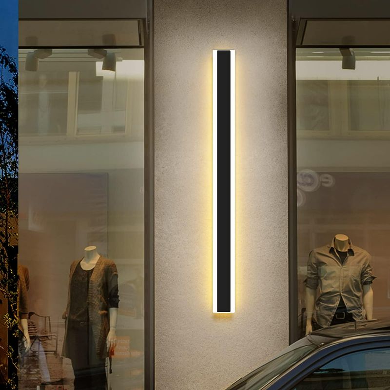 Photo 1 of Daoseolo Outdoor Wall Sconces 47Inch, Modern Wall Lamp with Warm Lights, Frosted Acrylic Panel with Light Transmittance Greater Than 95%, IP65 Waterproof Minimalist Porch Wall Fixture for Garage

