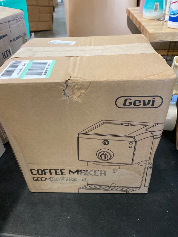 Photo 3 of Gevi Espresso Machines 15 Bar Fast Heating Cappuccino Coffee Maker with Foaming Milk Frother Wand for Espresso, Latte Machiato, 1.25L Removable Water Tank, Double Temperature Control System, 1350W Silver Espresso Machine