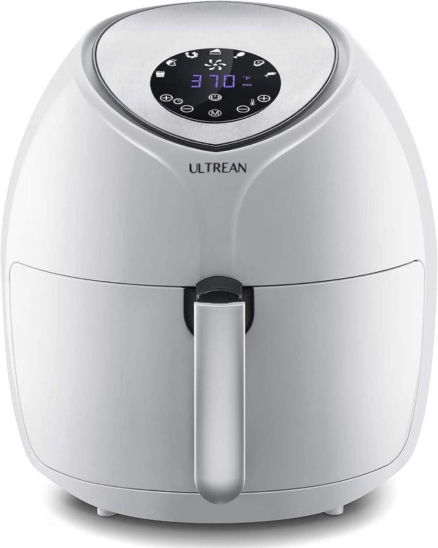 Photo 1 of Ultrean Air Fryer 6 Quart, Large Family Size Electric Hot Airfryer XL Oven Oilless Cooker with 7 Presets, LCD Digital Touch Screen and Nonstick Detachable Basket,UL Certified,1700W (white)
