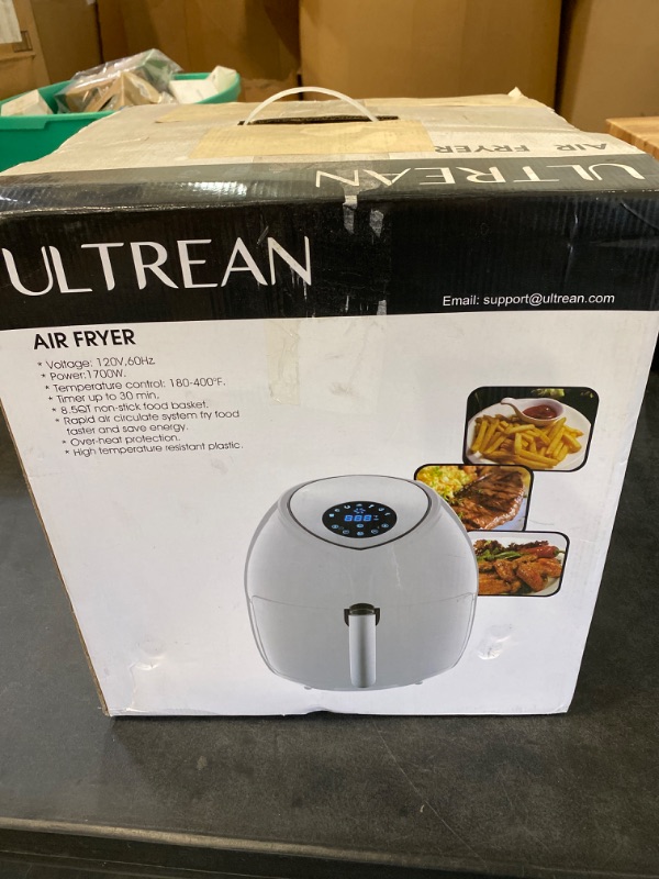 Photo 4 of Ultrean Air Fryer 6 Quart, Large Family Size Electric Hot Airfryer XL Oven Oilless Cooker with 7 Presets, LCD Digital Touch Screen and Nonstick Detachable Basket,UL Certified,1700W (white)
