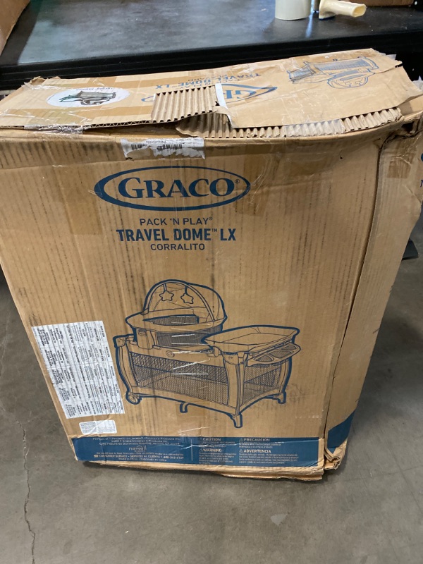 Photo 3 of Graco Pack 'n Play Travel Dome LX Playard | Includes Portable Bassinet, Full-Size Infant Bassinet, and Diaper Changer, Leyton w/ Raised Mode Leyton