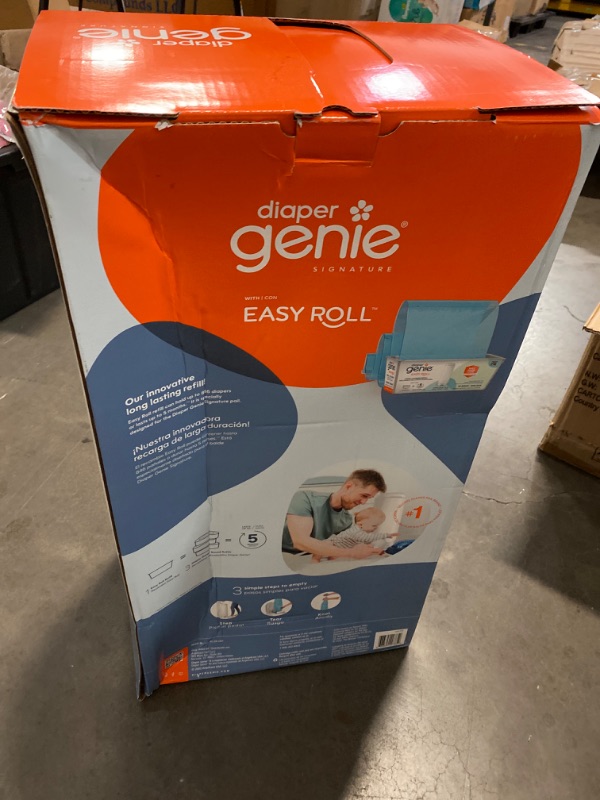 Photo 3 of Diaper Genie Signature Pail Includes 1 Easy Roll Refill with 18 Bags | Holds Up to 846 Newborn-Sized Diapers Per Refill New Signature Pail + Long-Lasting Refill
