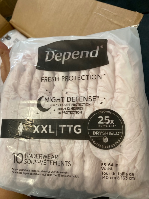 Photo 3 of Depend Night Defense Adult Incontinence Underwear for Women - Overnight Absorbency - XXL - Blush - 40ct
