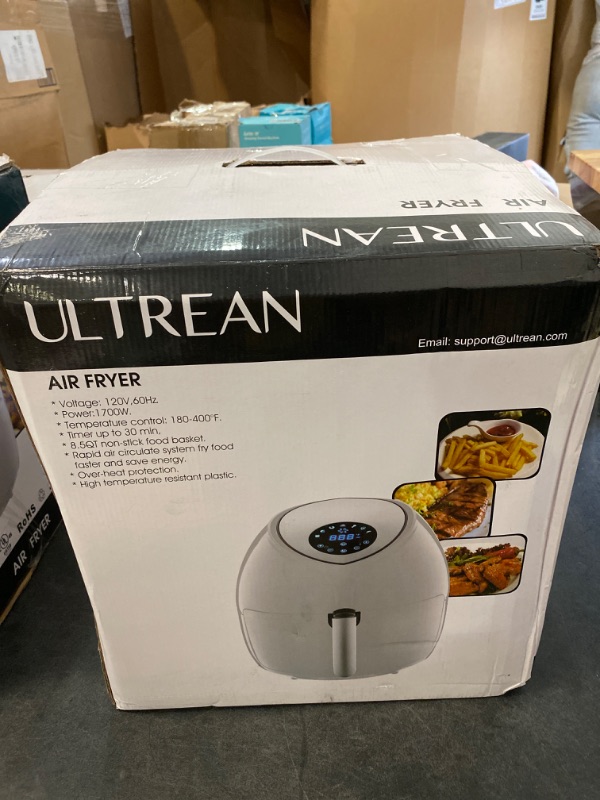 Photo 3 of Ultrean Large Air Fryer 8.5 Quart, Electric Hot Airfryer XL Oven Oilless Cooker with 7 Presets, LCD Digital Touch Screen and Nonstick Detachable Basket, ETL/UL Certified,18 Month Warranty,1700W (White)