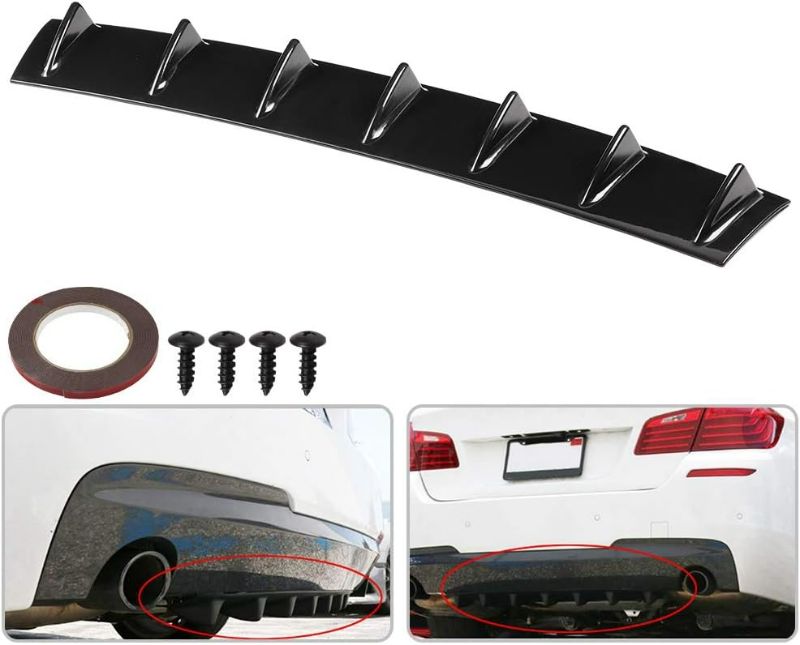 Photo 1 of Shark Fin Diffuser, Qiilu Universal Rear Shark Fin Car Rear Bumper Chassis Carbon Fiber Style (L)
