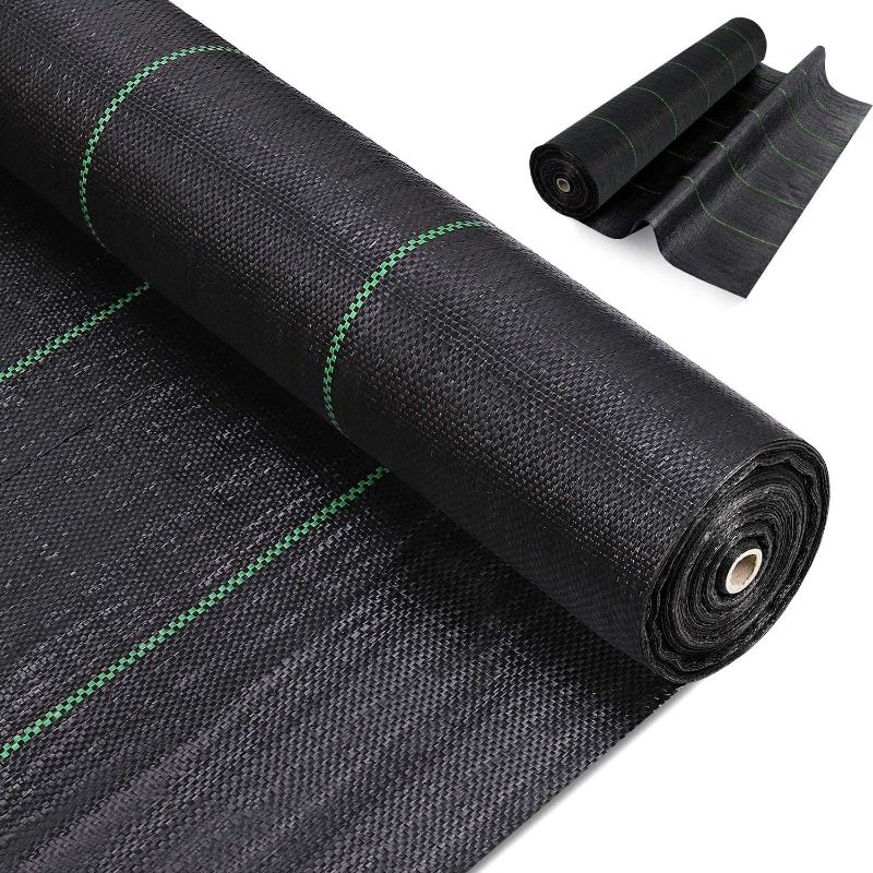 Photo 1 of iropro 4ft x 100ft Weed Barrier Landscape Fabric Heavy Duty Woven Weed Control Fabric Garden Weed Block Ground Cover
